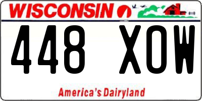 WI license plate 448XOW