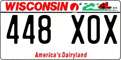 WI license plate 448XOX