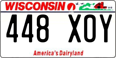 WI license plate 448XOY