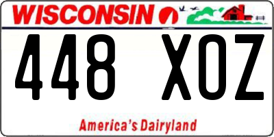 WI license plate 448XOZ