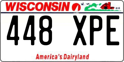 WI license plate 448XPE