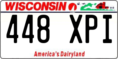 WI license plate 448XPI