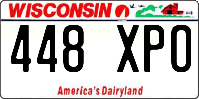 WI license plate 448XPO