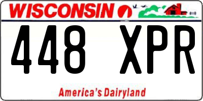 WI license plate 448XPR
