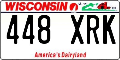 WI license plate 448XRK