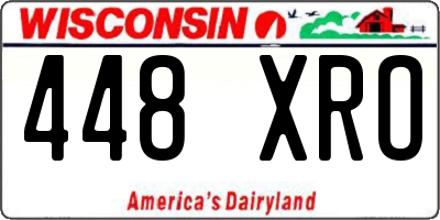 WI license plate 448XRO