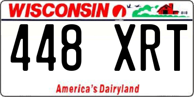 WI license plate 448XRT