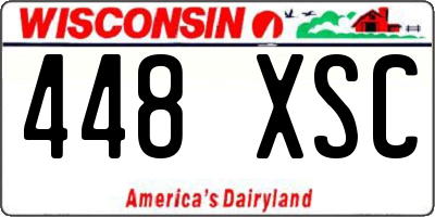 WI license plate 448XSC