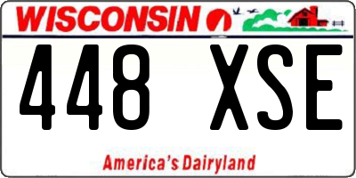 WI license plate 448XSE