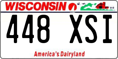 WI license plate 448XSI