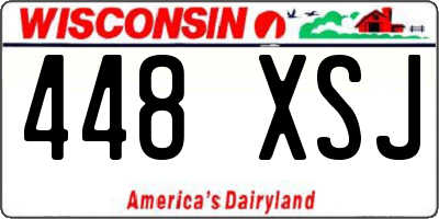 WI license plate 448XSJ