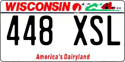 WI license plate 448XSL