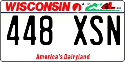WI license plate 448XSN