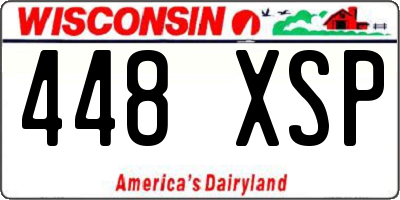 WI license plate 448XSP