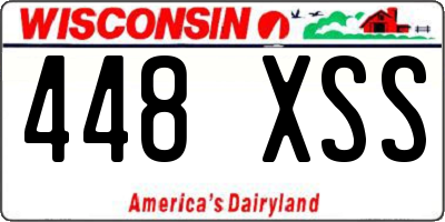 WI license plate 448XSS