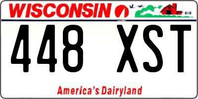 WI license plate 448XST