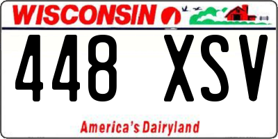 WI license plate 448XSV
