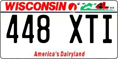 WI license plate 448XTI