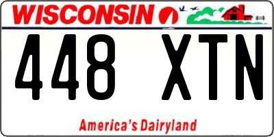 WI license plate 448XTN
