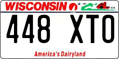 WI license plate 448XTO