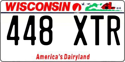 WI license plate 448XTR