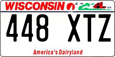 WI license plate 448XTZ