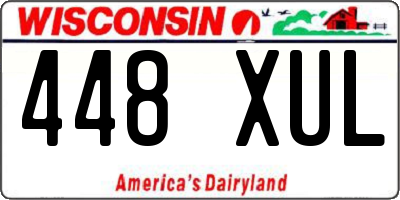 WI license plate 448XUL