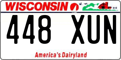 WI license plate 448XUN