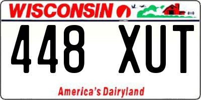 WI license plate 448XUT