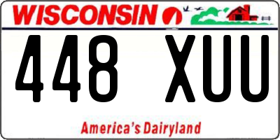WI license plate 448XUU