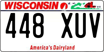 WI license plate 448XUV