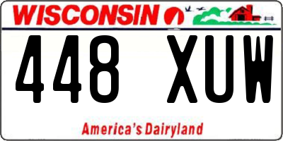 WI license plate 448XUW