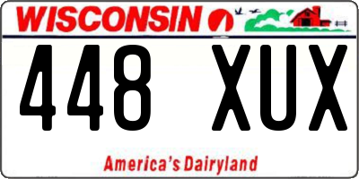 WI license plate 448XUX