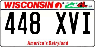 WI license plate 448XVI