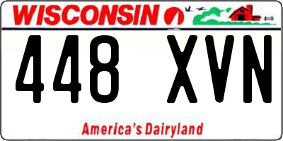 WI license plate 448XVN