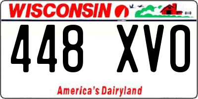 WI license plate 448XVO