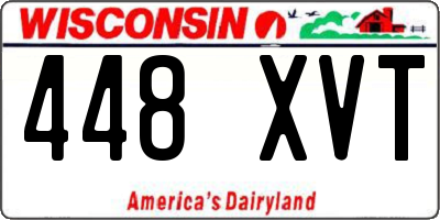 WI license plate 448XVT
