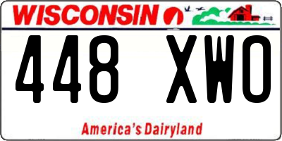 WI license plate 448XWO