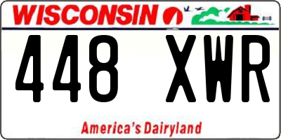 WI license plate 448XWR