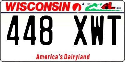 WI license plate 448XWT