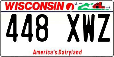 WI license plate 448XWZ
