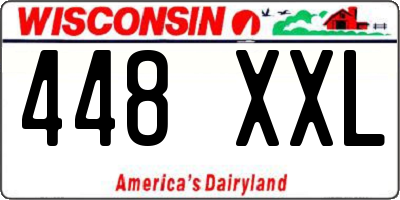 WI license plate 448XXL