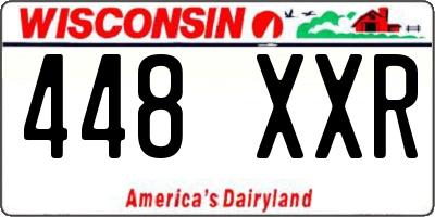 WI license plate 448XXR