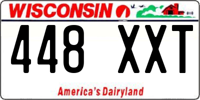 WI license plate 448XXT