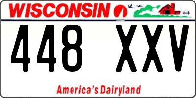 WI license plate 448XXV