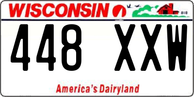 WI license plate 448XXW