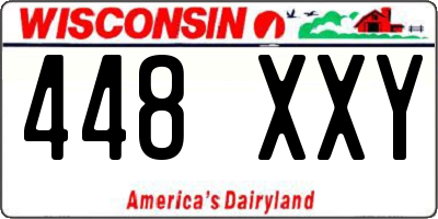 WI license plate 448XXY