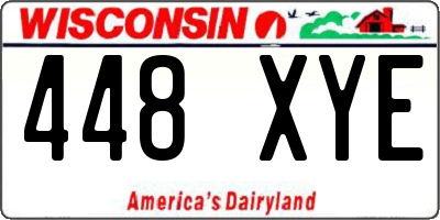 WI license plate 448XYE