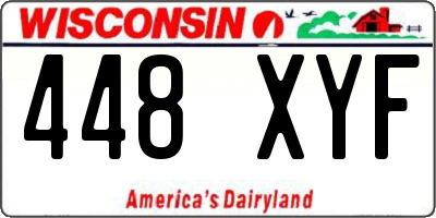 WI license plate 448XYF