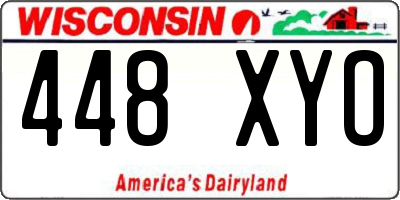 WI license plate 448XYO
